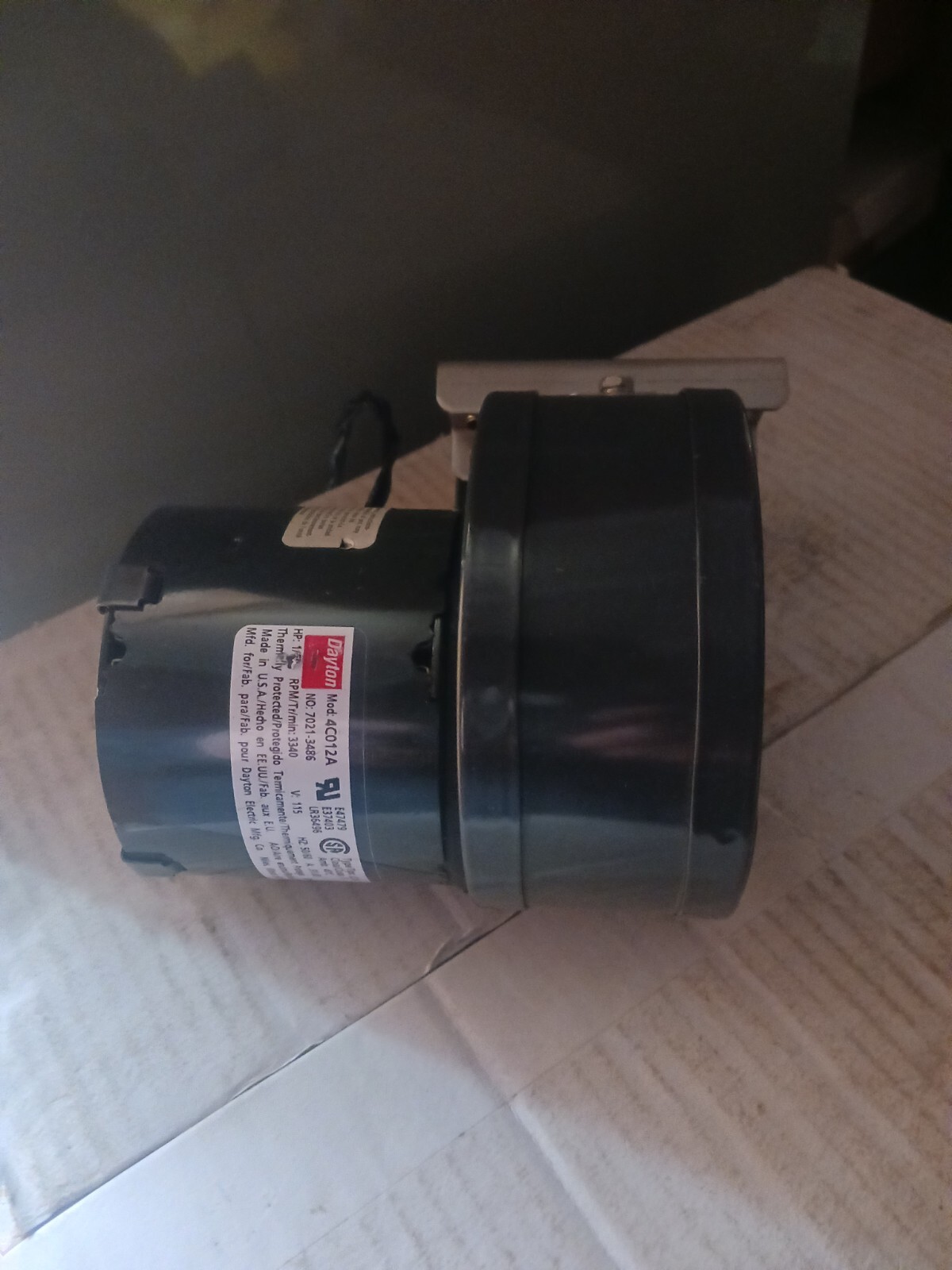 Centrifugal Blower 115 Volts Fasco # B30 Dayton 4C012, 1TDN5, 7021-3486