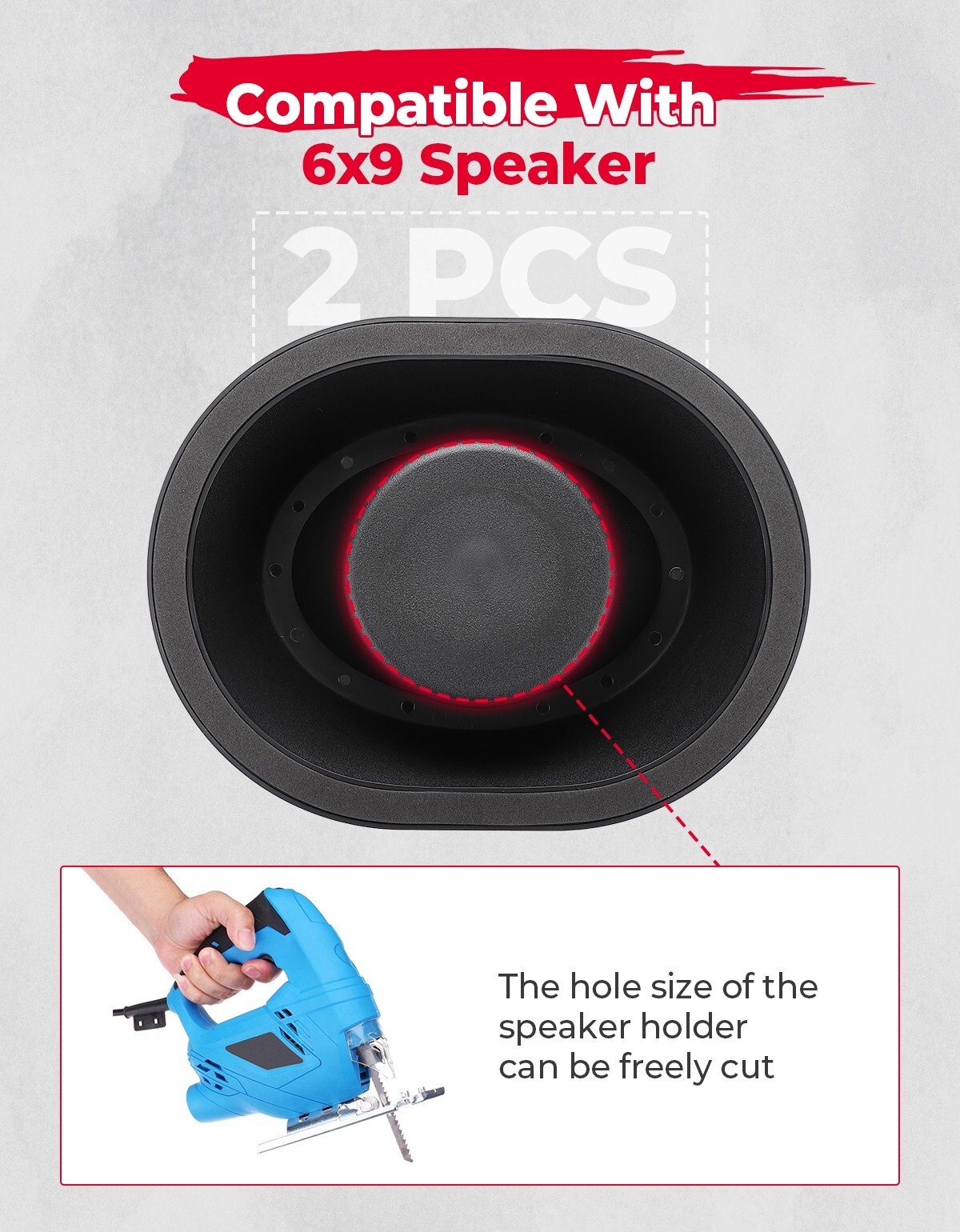 2PCS 6x9 Speaker Pods Universal Angled Boxes Enclosures For UTV ATV RV Boat