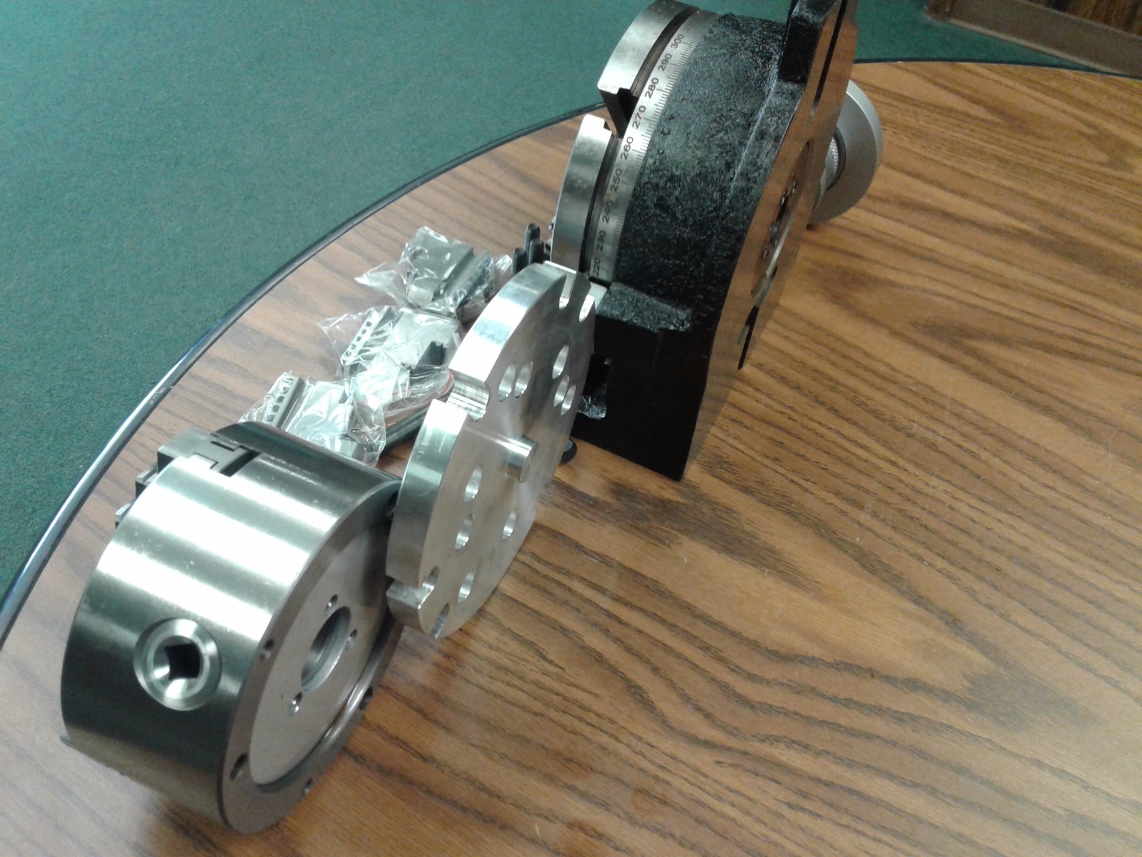 6" HORIZONTAL & VERTICAL ROTARY TABLE w. adapter & 3-jaw chuck,#IN-TSL6-C5