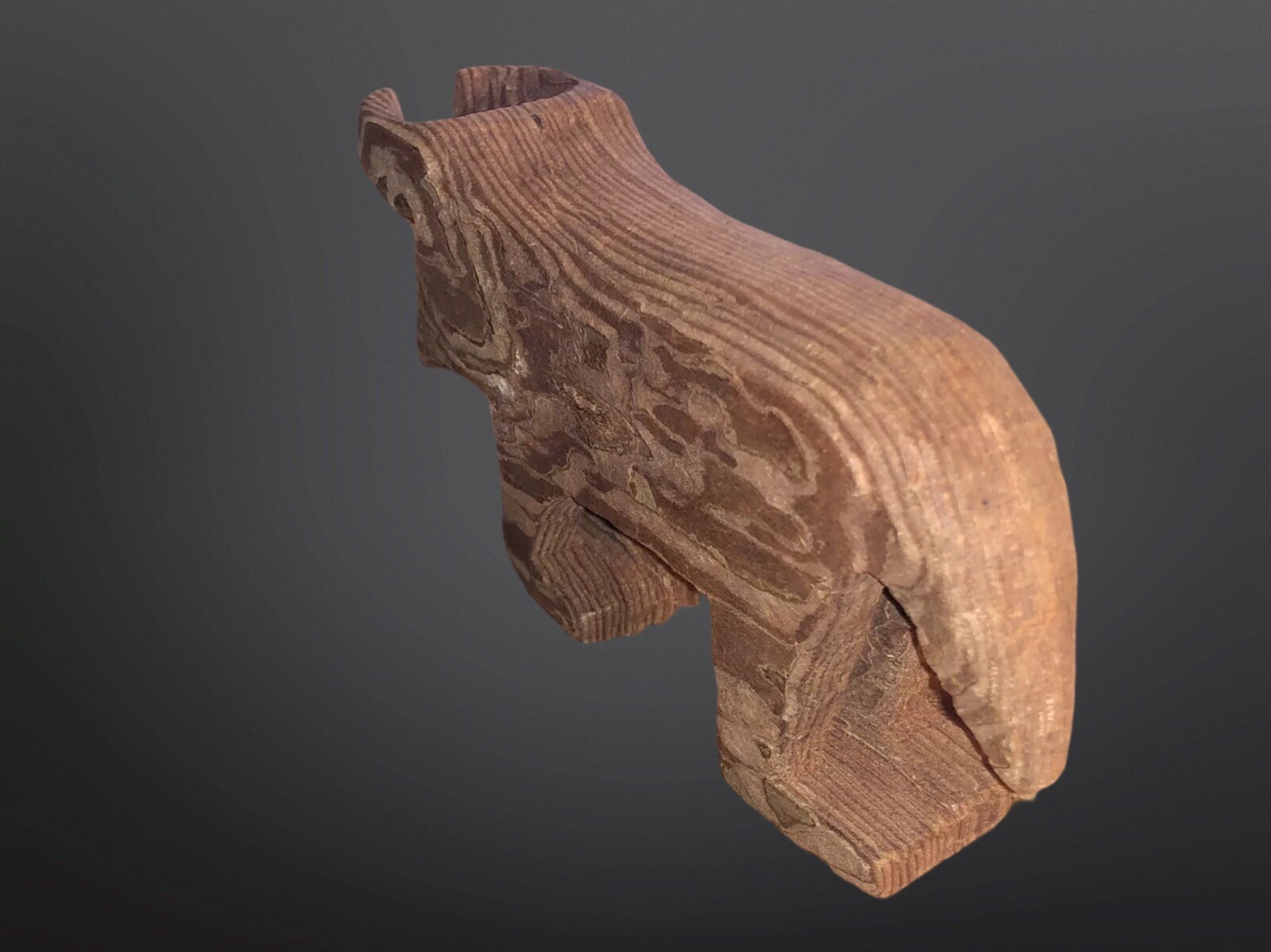 Circa 1910 Native American Tarahumara Carved Wood Bull Fetish