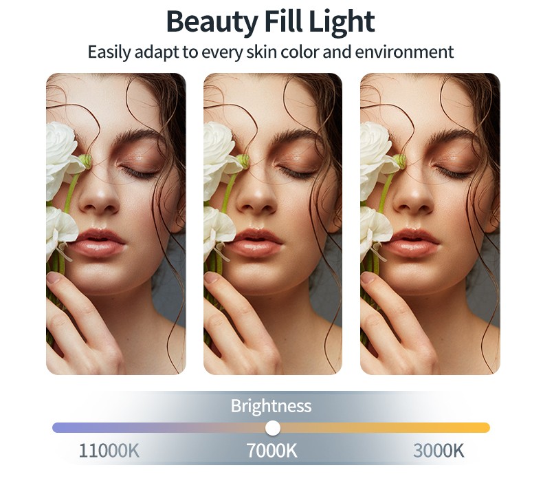 TOALLIN Mobile Phone Gimbal Stabilizer,Foldable Selfie Stick,Fill Light,w/Remote