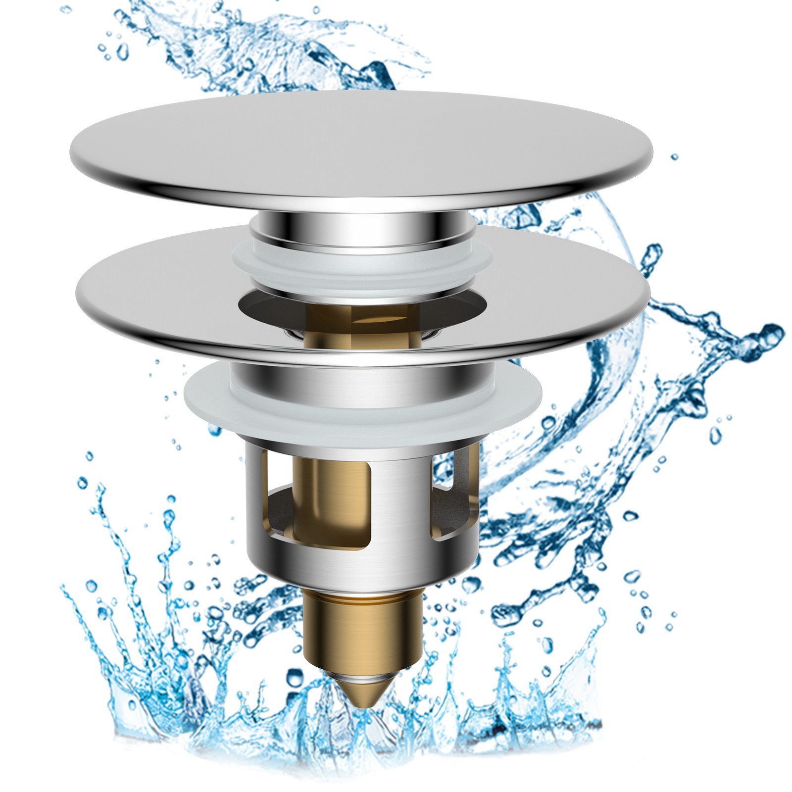 Universal Bathroom Sink Stopper Basin Pop Up Bathroom Sink Drain Strainer Filter