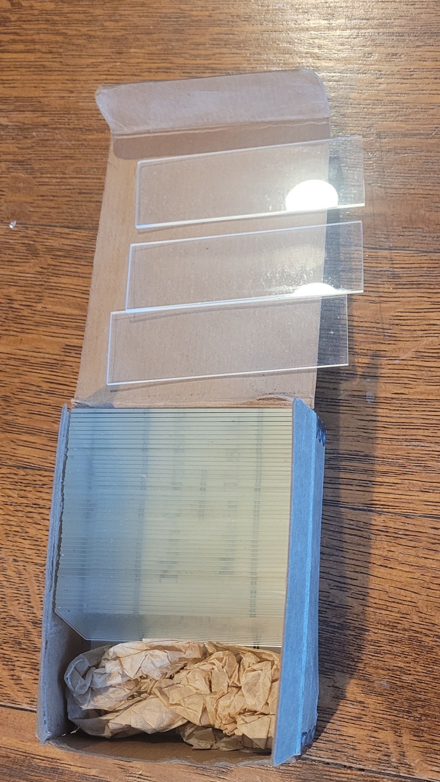 Vintage Box Of 50 Microscope Slides.