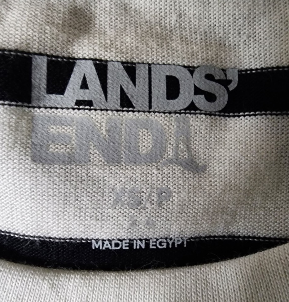 Lands End Womens Petite Top, Ivory/Black Stripe XSP, SP, MP, LP, NWT, SHIPS FREE