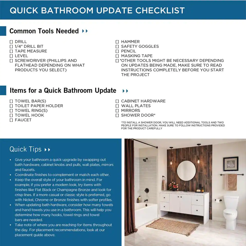 Replacement Durable Bath Towel Bar 24 Inch White Color Bathroom Decor Renovation