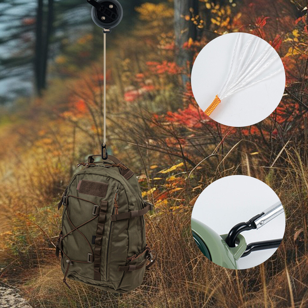 Treestand Retractable Bow Hoist Rope 33FT Bow & Gear Hoist for Hunting 4MM Thick