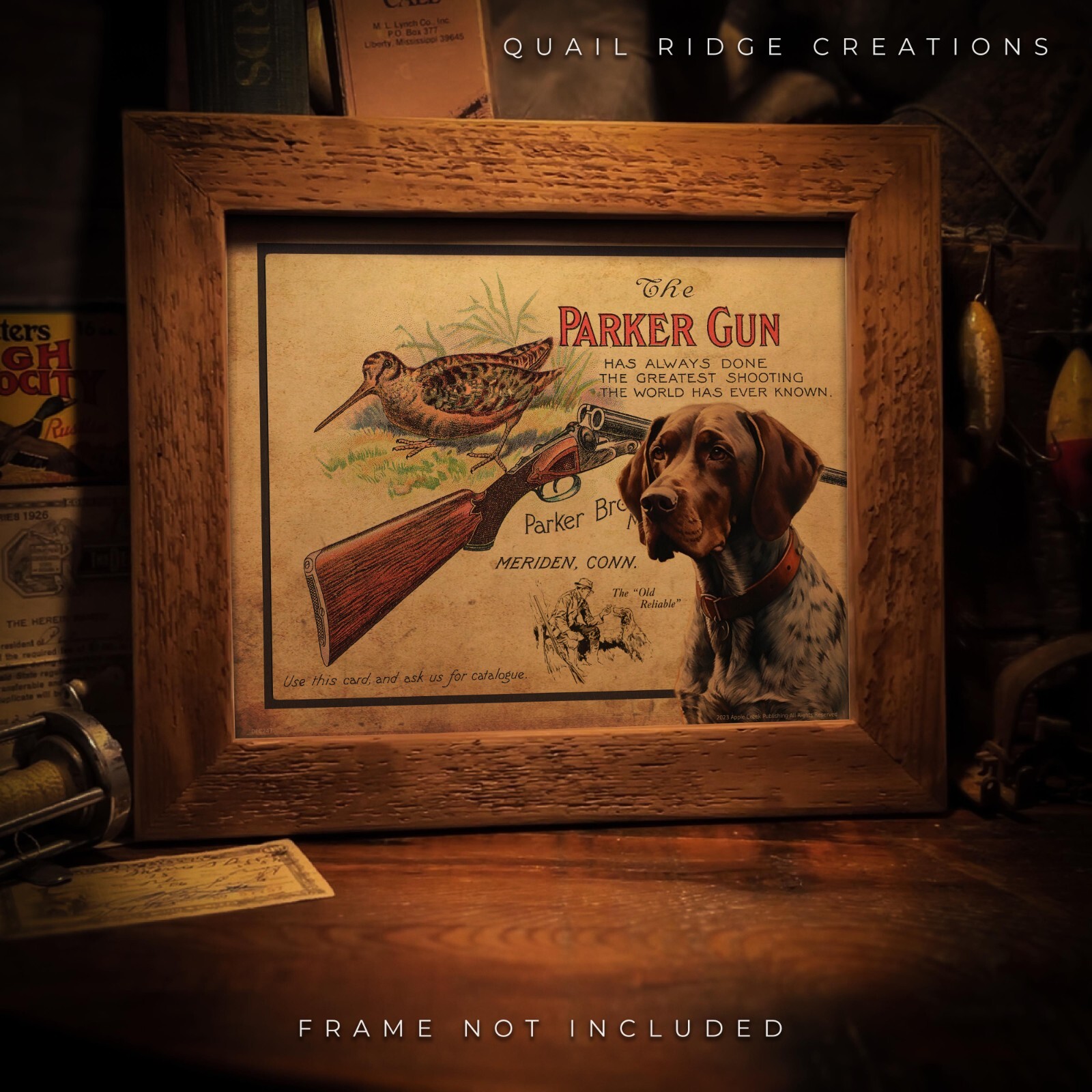 Parker Gun Advertising Art Print German Shorthair Hunting Dog Wall Decor Gift