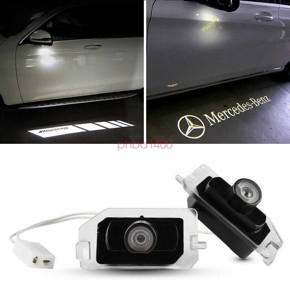 2x Side Mirror Laser Puddle Logo Light for Mercedes Benz B C E S GLB GLC AMG