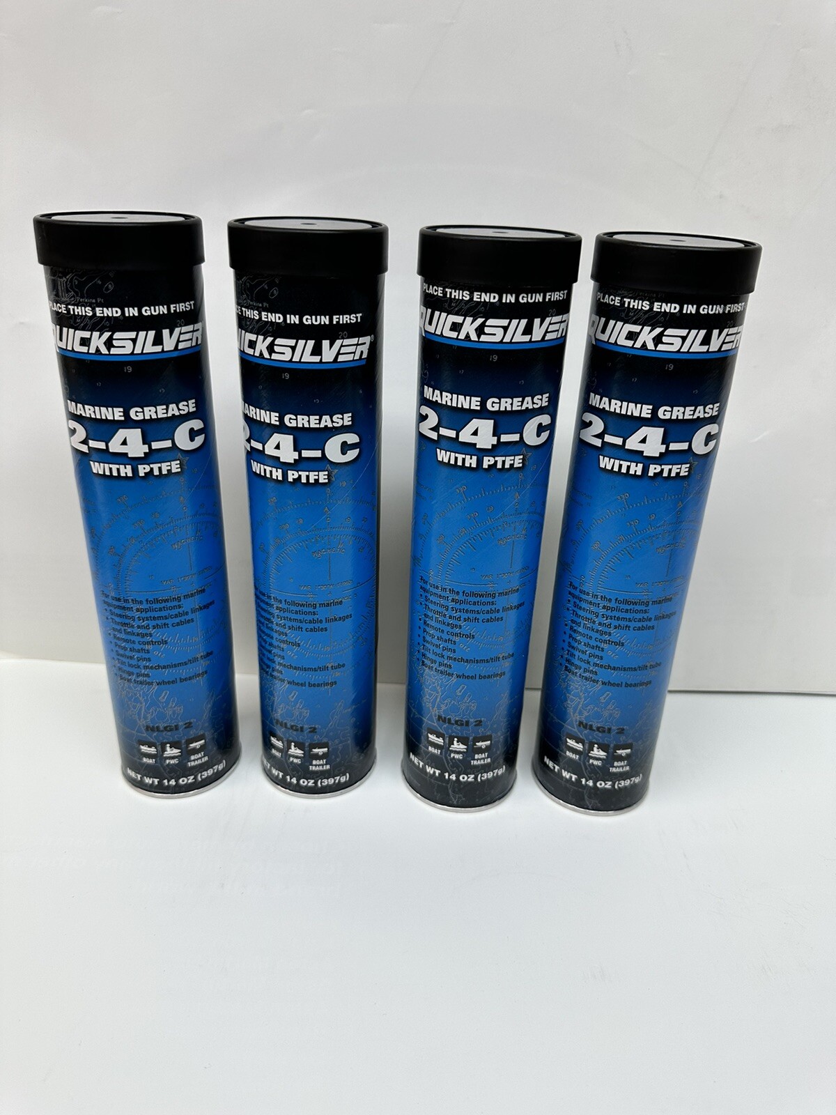 Mercury Quicksilver Marine Grease 2-4-C with PTFE, 4 - 14oz tubes case