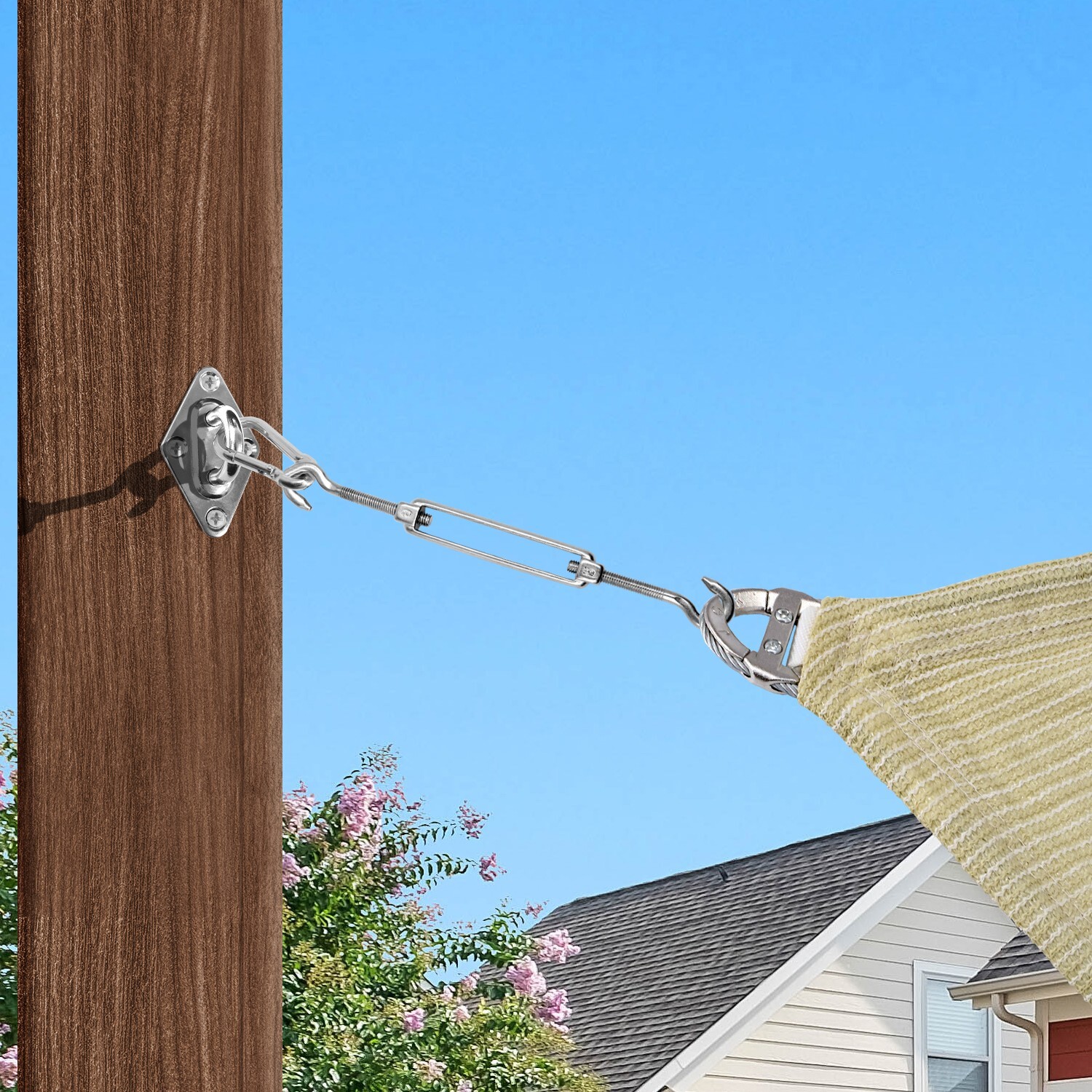 Sun Shade Sail 8" Hardware Kit for Rectangle Heavy Duty Shade Sail Installation