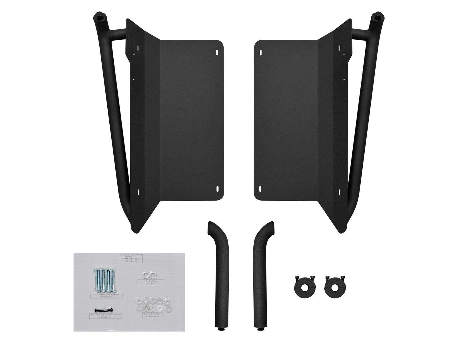 SuperATV Yamaha YXZ Heavy Duty Nerf Bars / Rock Sliders (2016+) - Wrinkle Black