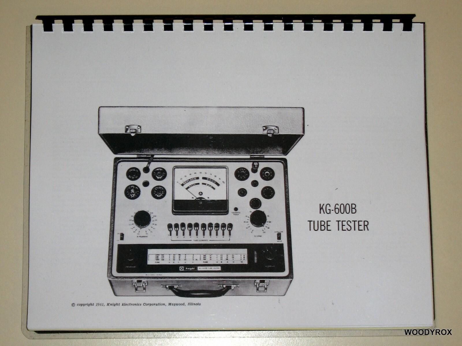 Manual & Tube Set-Up Charts for all Knight 600 Testers with or w/o Model Numbers