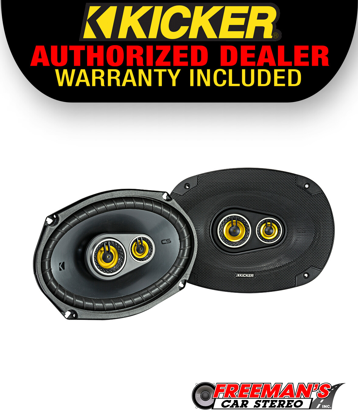 Kicker 46CSC6934 CS-Series 6x9" 3-Way Coaxial Car Speakers (Pair)