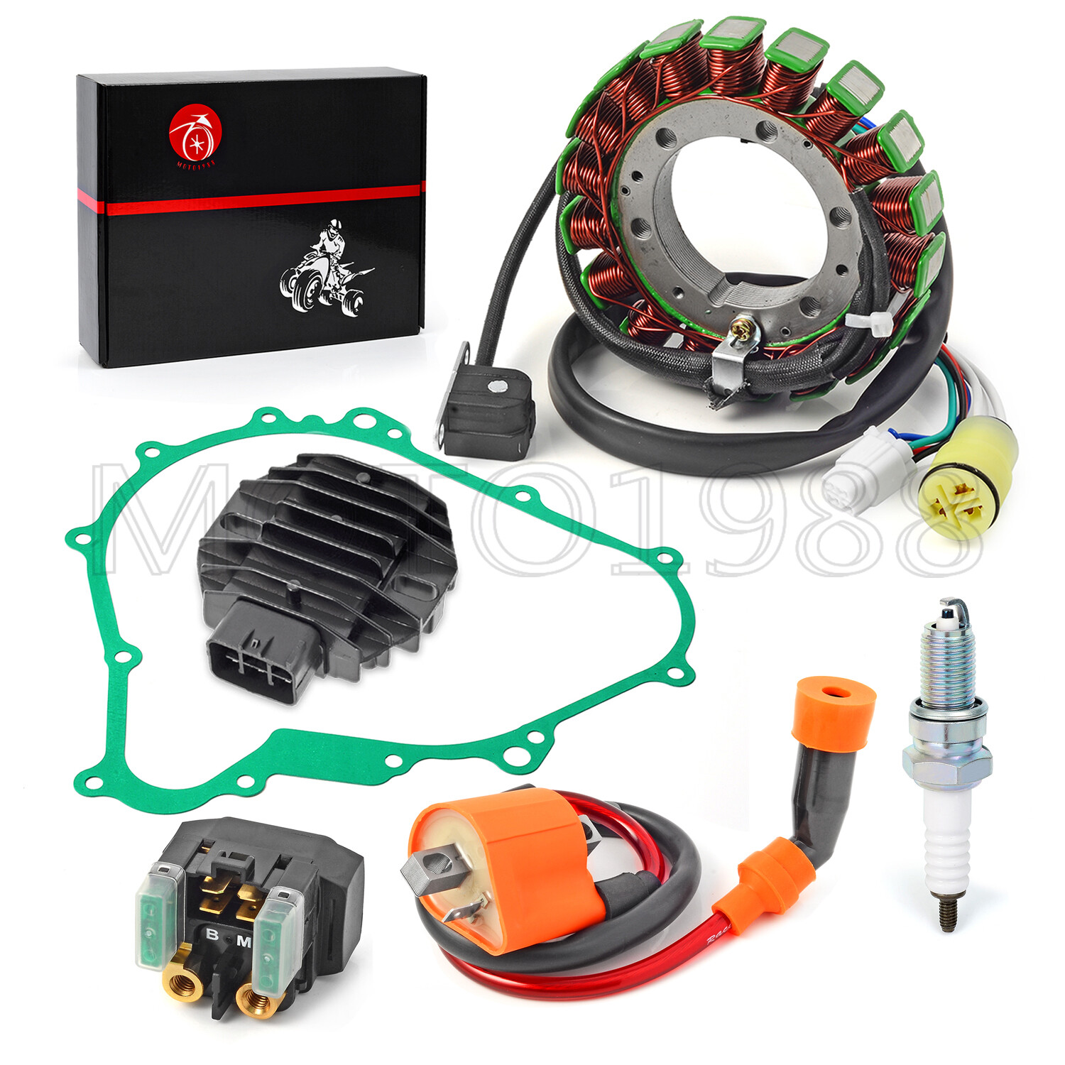 Stator & Rectifier Coil Relay W Gasket kit for Yamaha Kodiak 400 450 2003-2006