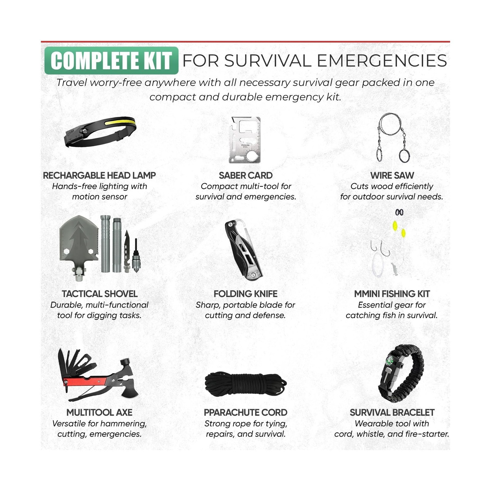 Survival Kit - All-in-One Survival Gear and Supplies for Camping, Hiking, Hun...