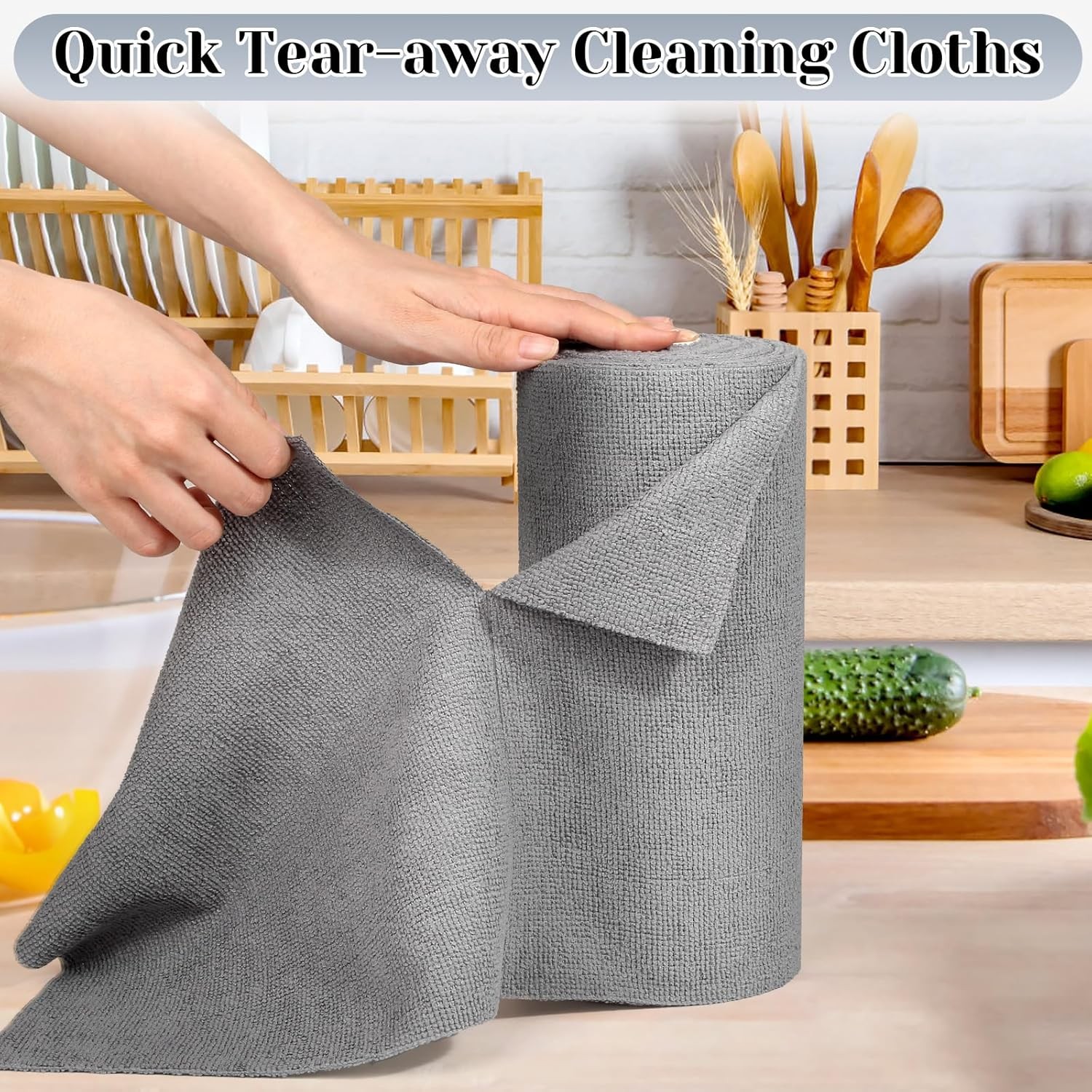 45 Microfiber Towels - Washable Tear Away Rags for All Cleaning Tasks