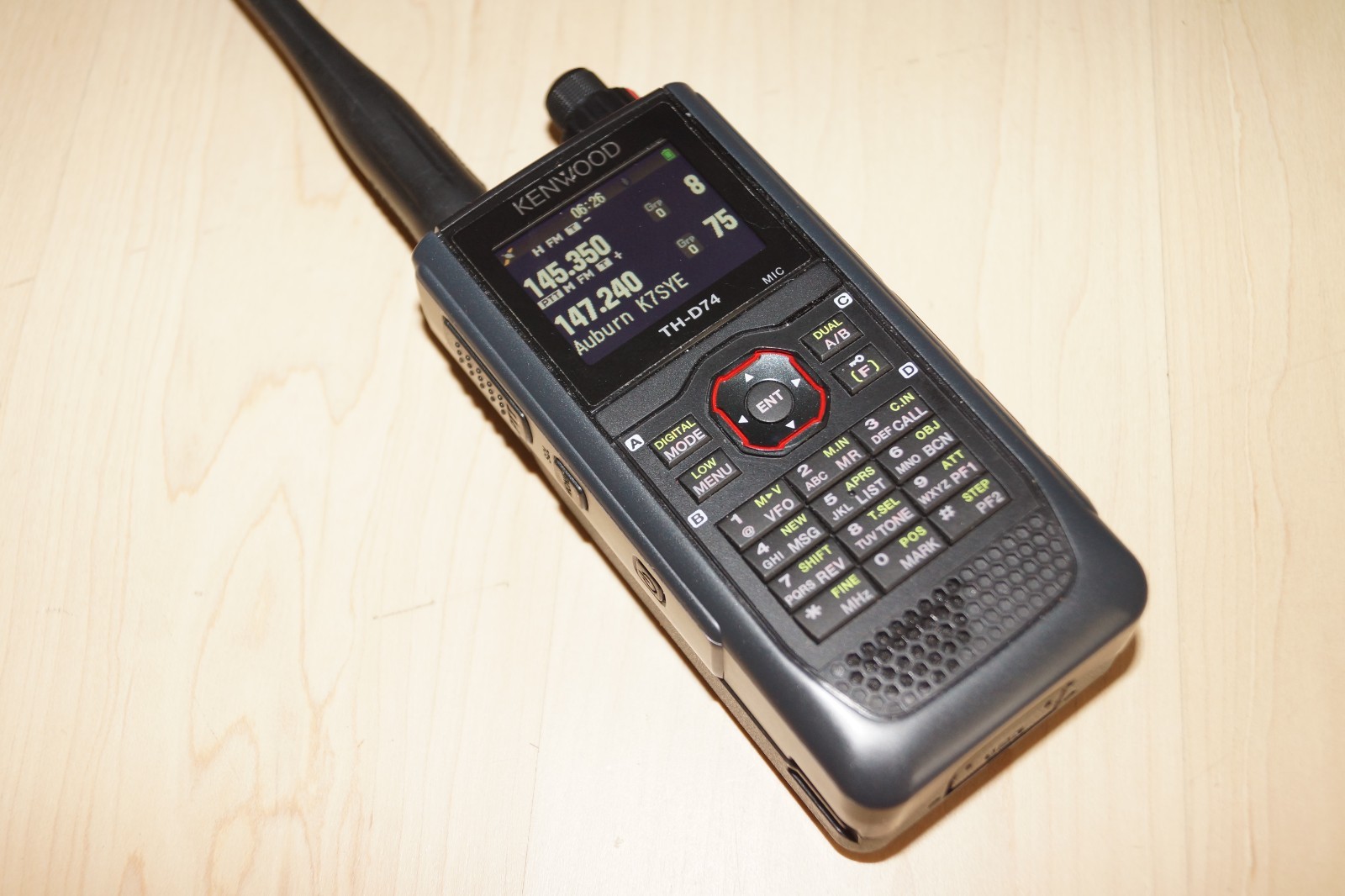 Kenwood TH-D74A Tri Band 144/220/440 MHz Talkie w/APRS, DStar, Accessories Nice