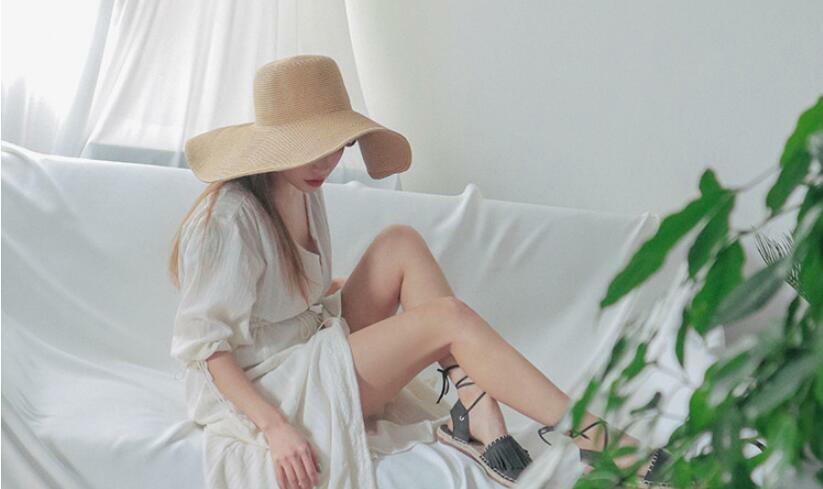 US Ship Women Summer Large Floppy Folding Wide Brim Cap Sun Straw Beach Hat Gift