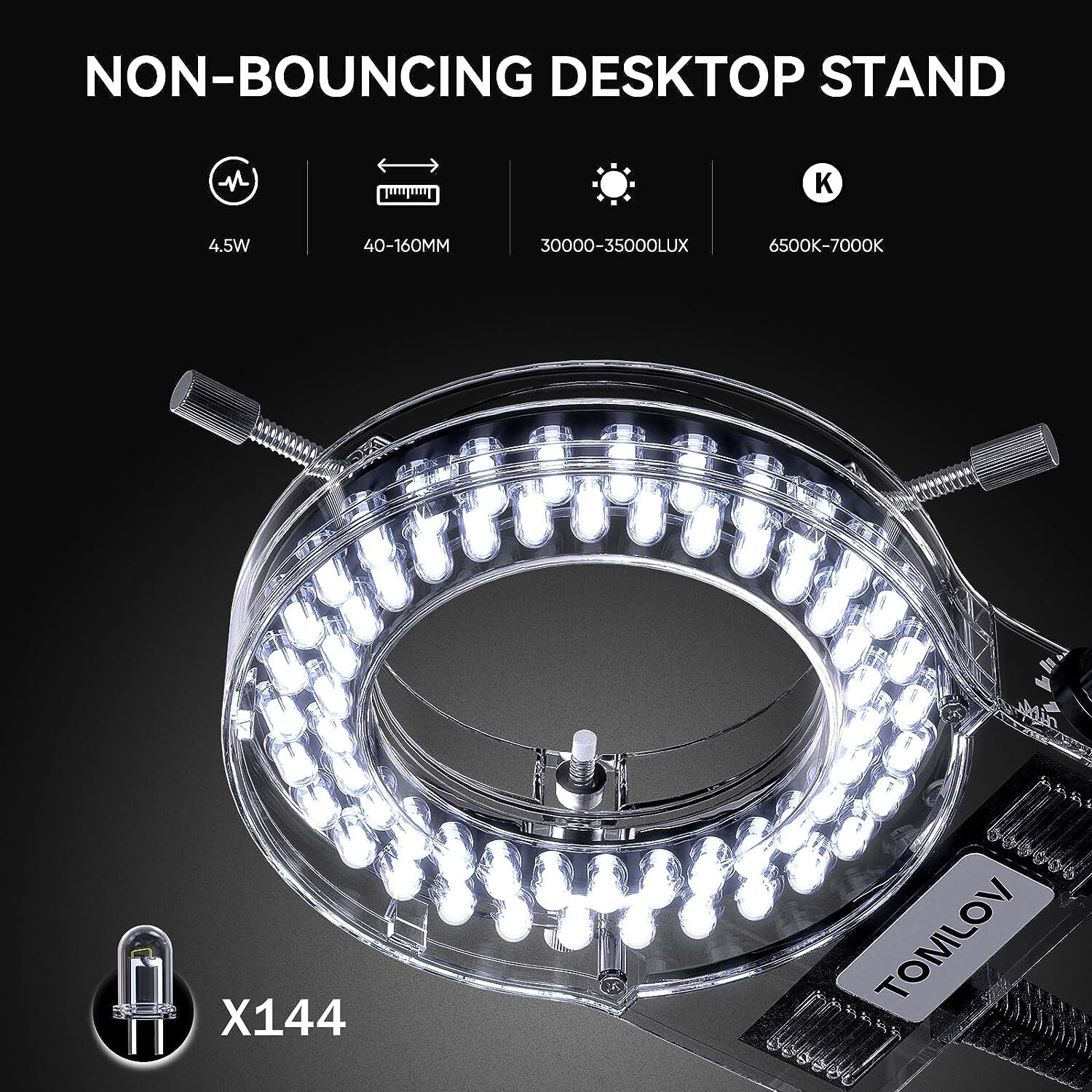 TOMLOV DM9 Digital Microscope 7" LCD 1200X Coin Microscope & Flexible Arm Stand