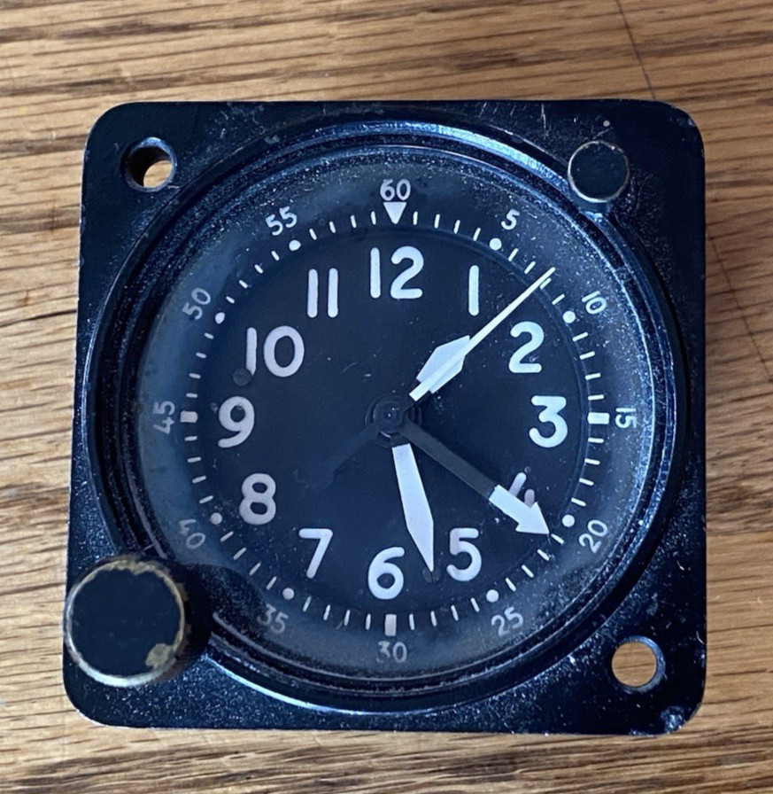 Vintage Waltham Mechanical Aircraft Clock A-13A-2