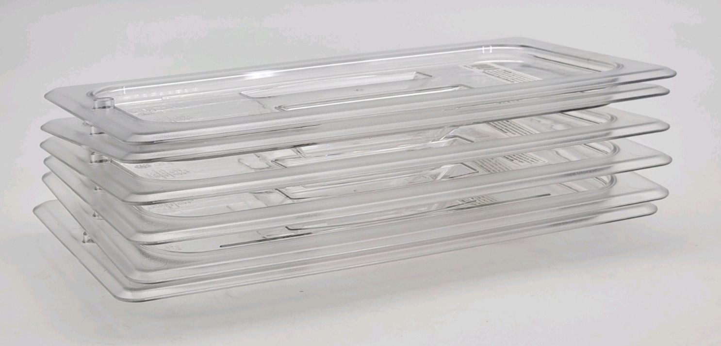 (6 Pack) Cambro CA30CWCH135 Food Pan Lid 1/3 Third Size Clear with Handle