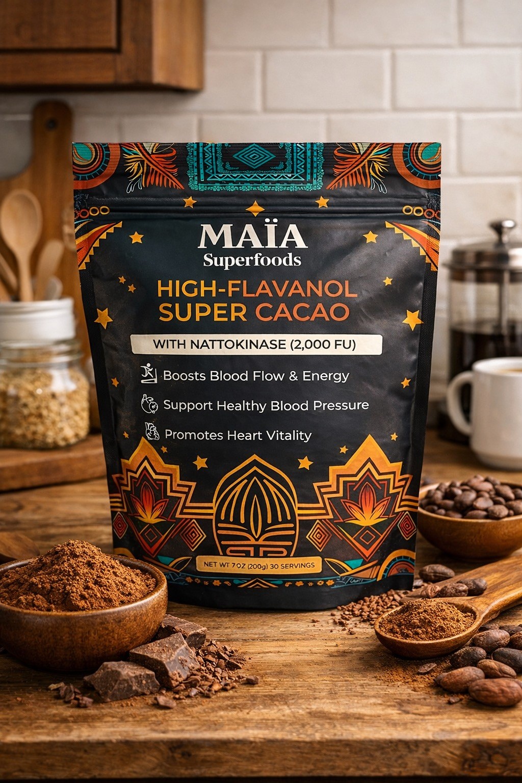 Maia Superfoods - High Flavanol Super Cacao, 7oz (200g) 30 servings