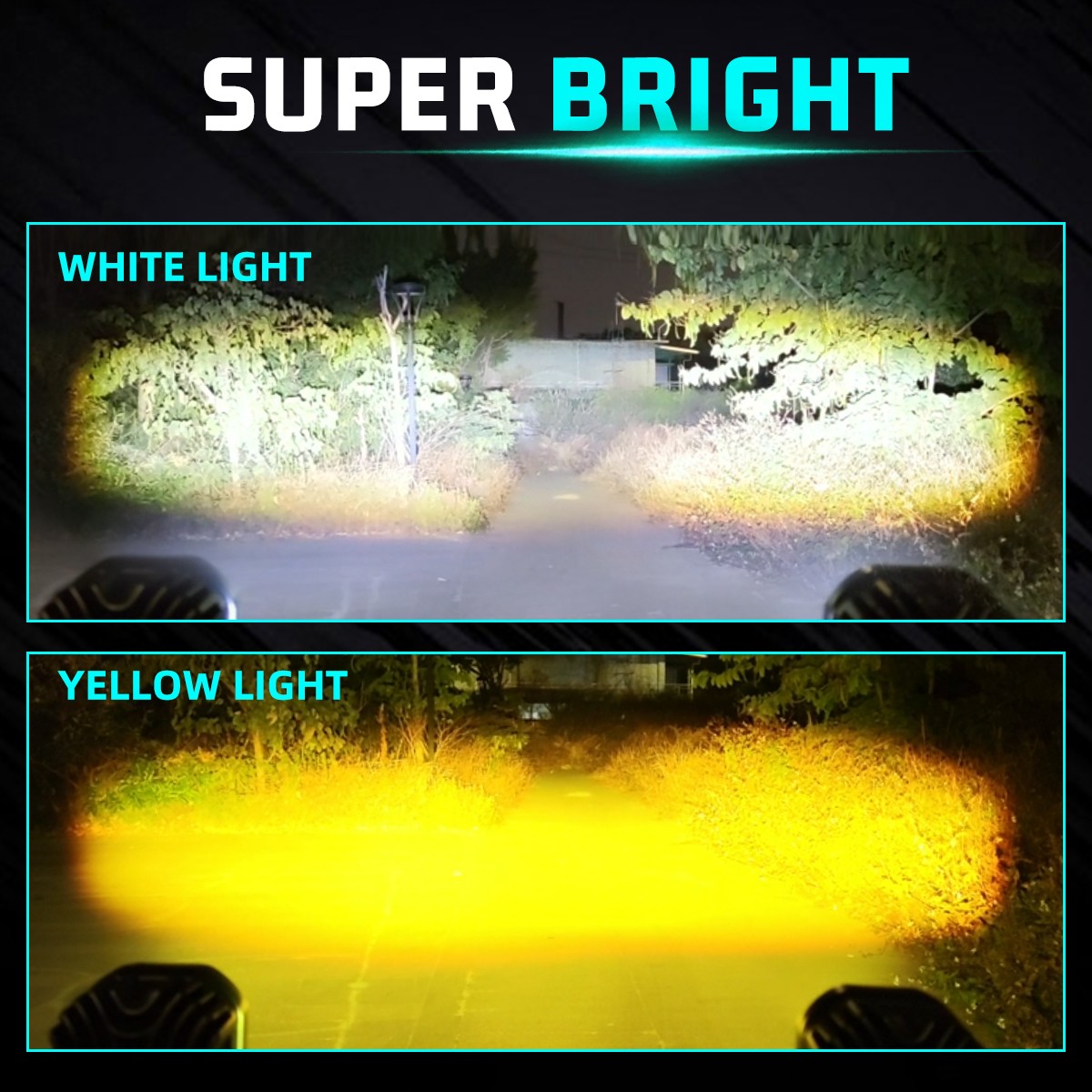 For Can-am Maverick X3 XDS XRS Roof 50" Curved LED Light Bar+RGB 4" Pods +Wire