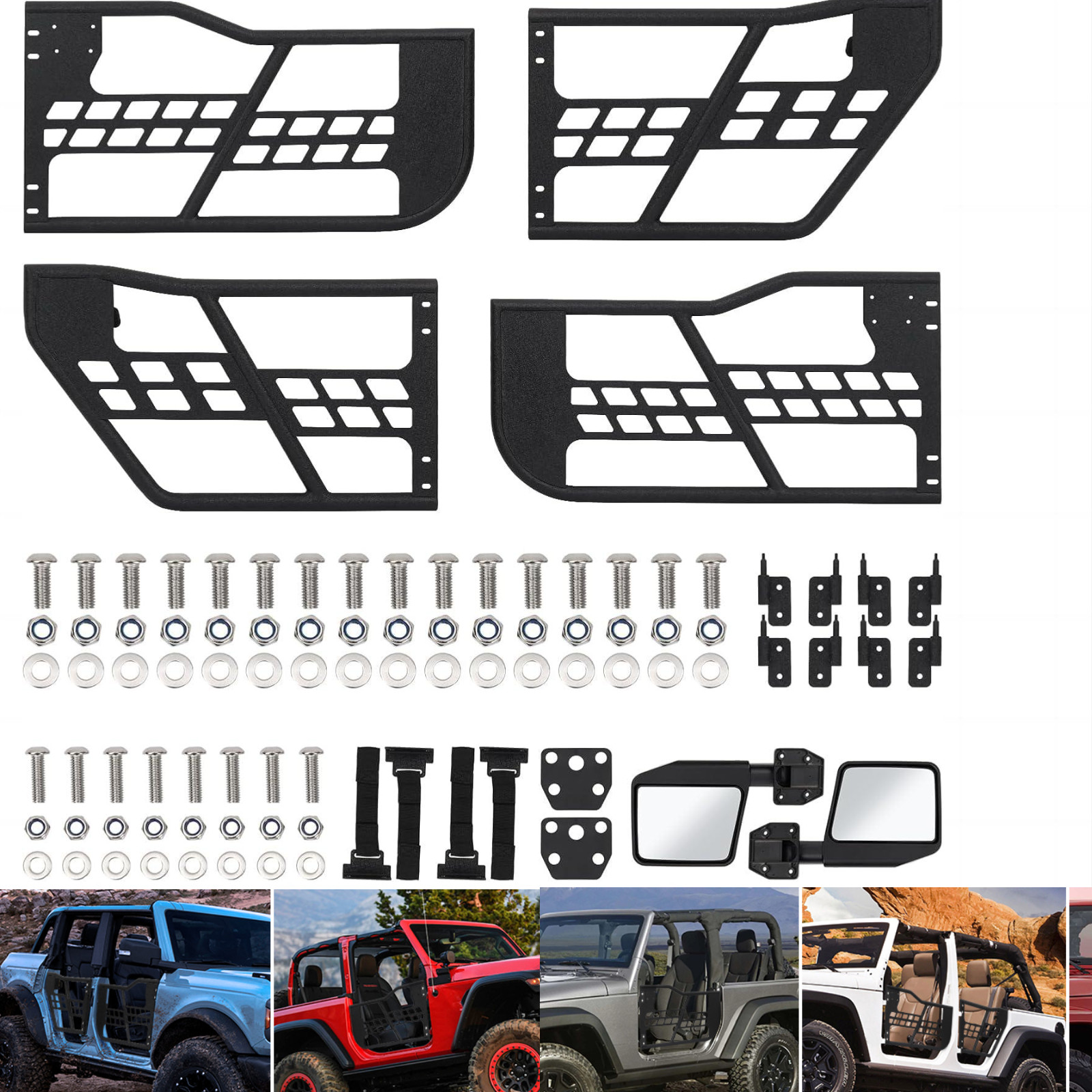 2018-2025 Wrangler JL/JLU & JT 4-Door Tube Doors | Complete Front/Rear Kit