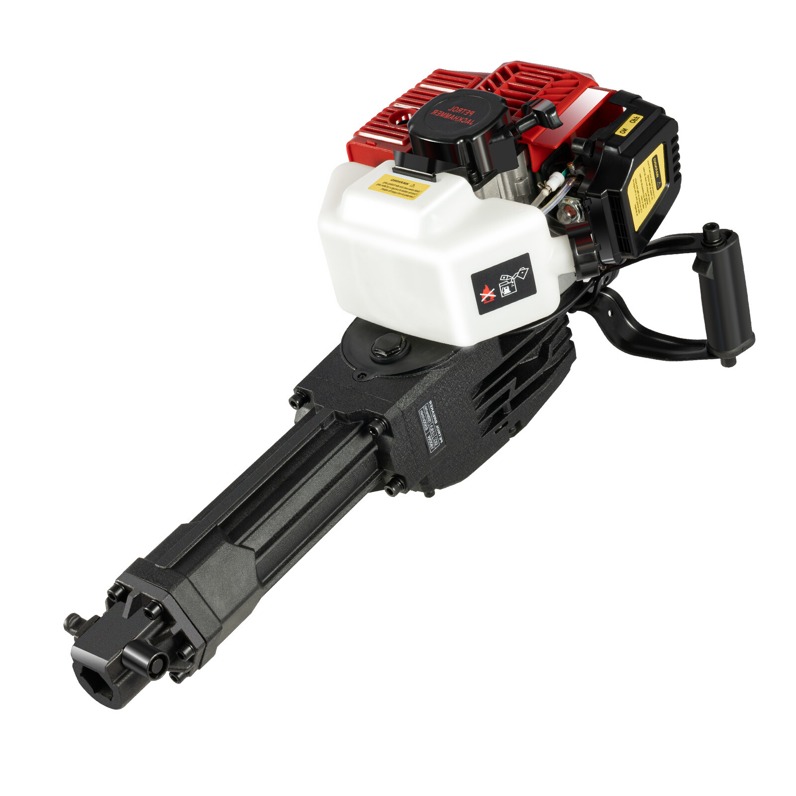 52cc Demolition Jack Hammer Concrete Breaker Drill w/ 2 Chisel Gas-Powered US