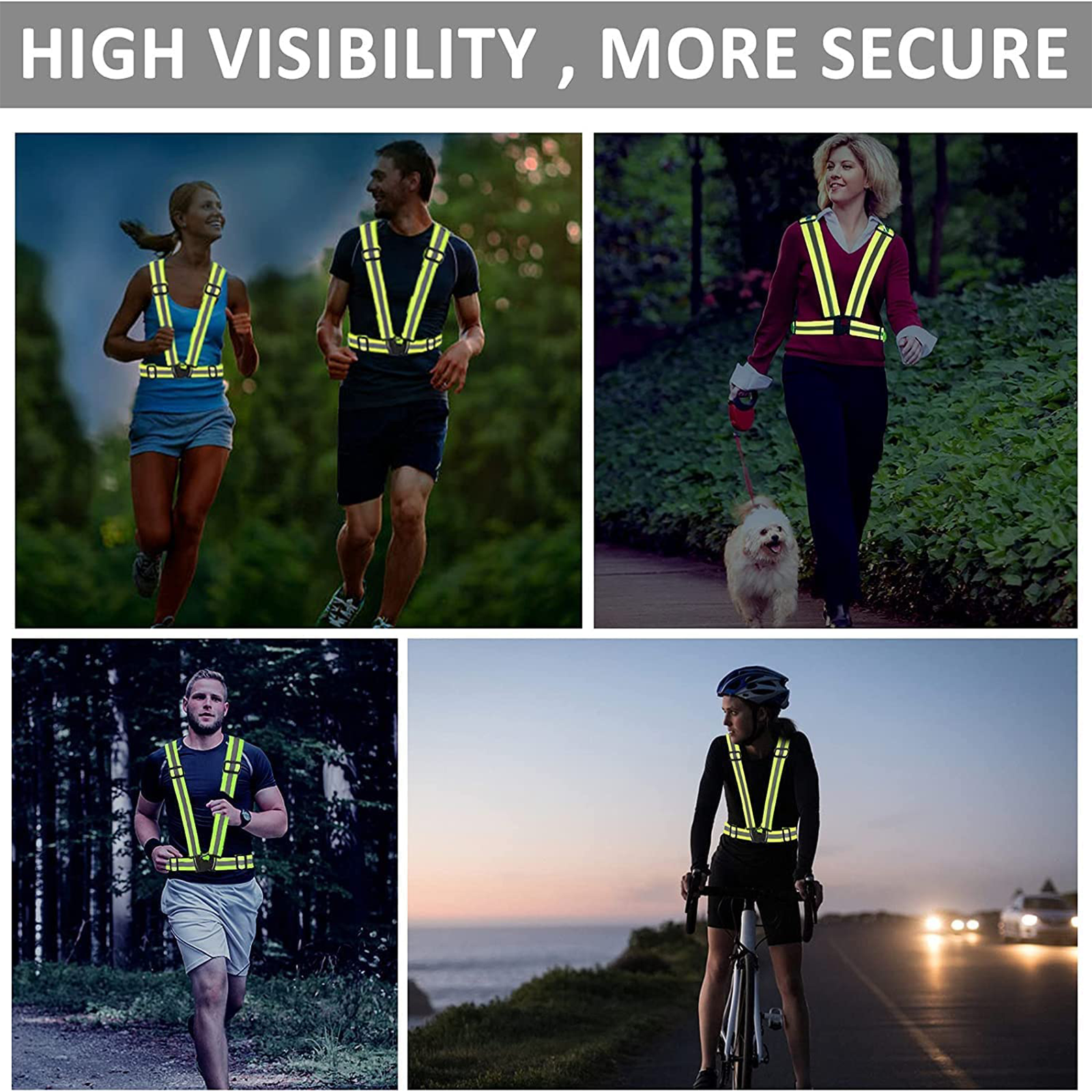 2PCS Safety Vest High Visibility Reflective Security Adjustable