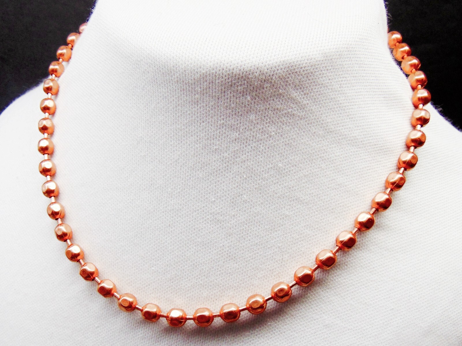 COPPER Ball Chain NECKLACES ~ Faceted 6.3mm bead ~ #13 size Various Lengths