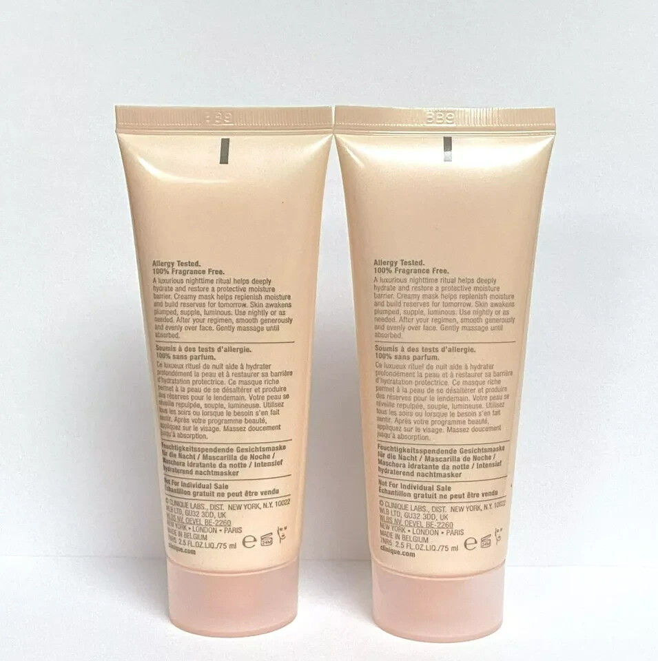 Lot of 2 Clinique Moisture Surge Overnight Mask 2.5 Oz /75ml Each, TOTAL 5OZ NEW