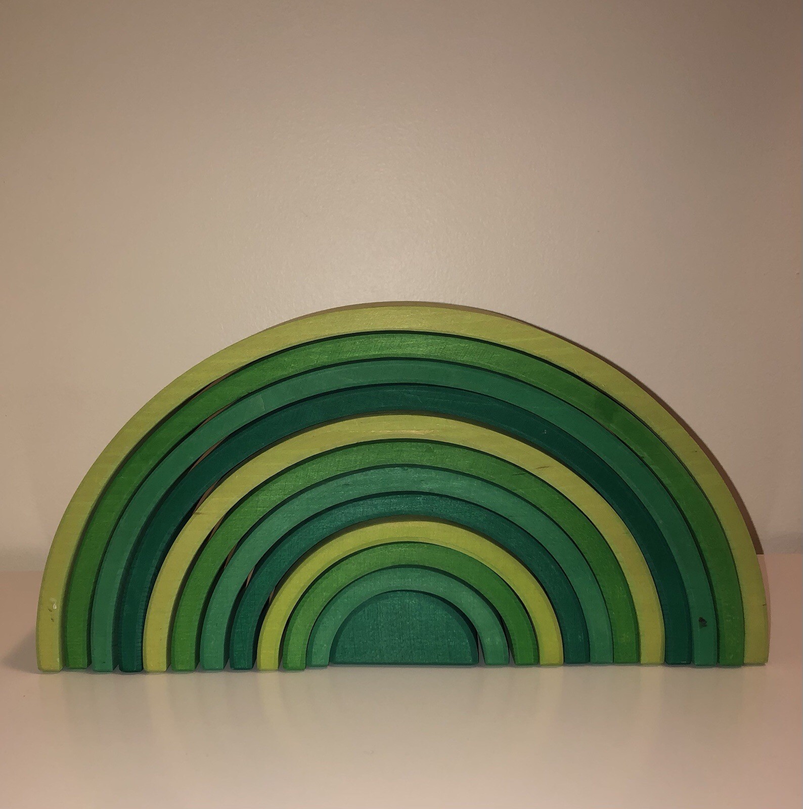 GRIMM'S AND SPIEL Meadow Green Wooden Rainbow Tunnel - AUTHENTIC