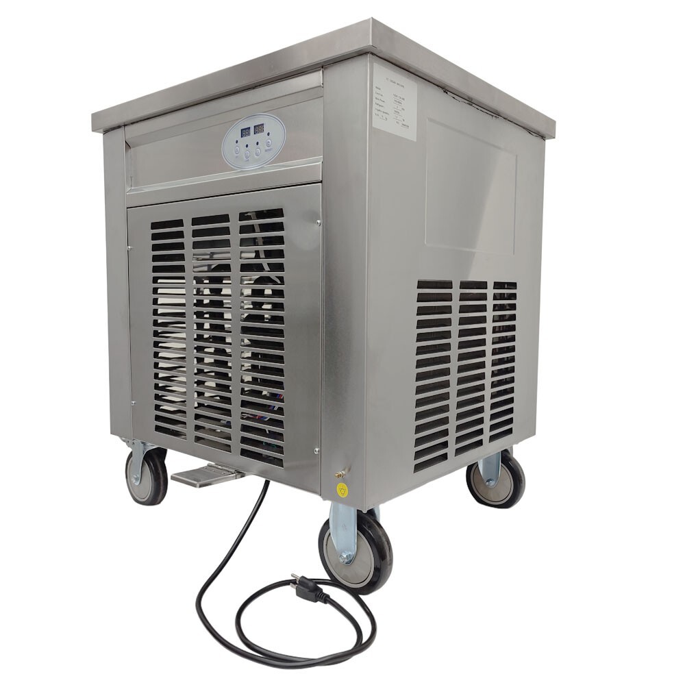 110V 19×19" Rolled Ice Cream Maker Fried Ice Cream Stir Fried Yogurt Machine