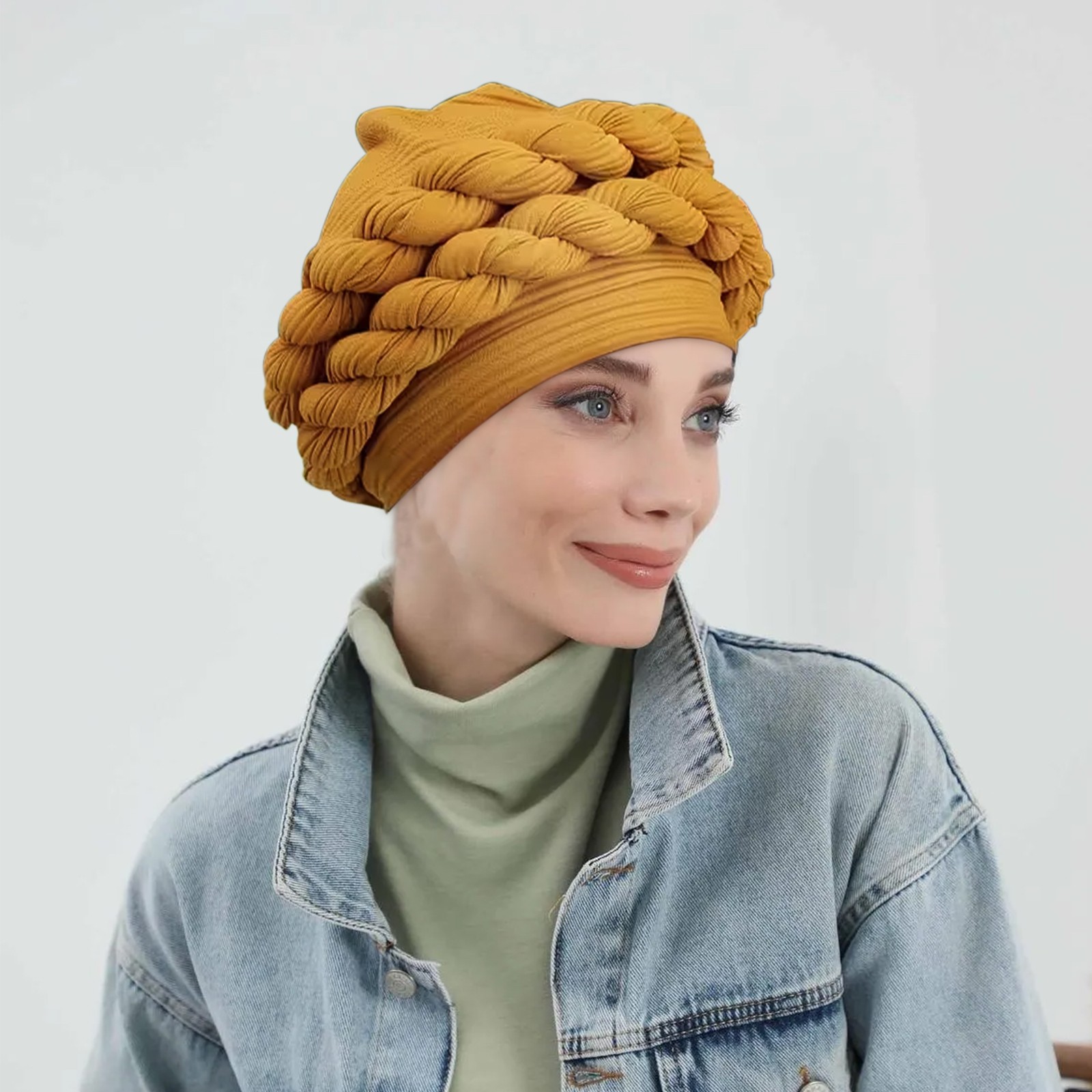 3PCS Braided Turban for Women Soft Pretied Twist Head Cover Stretchy Lightweight