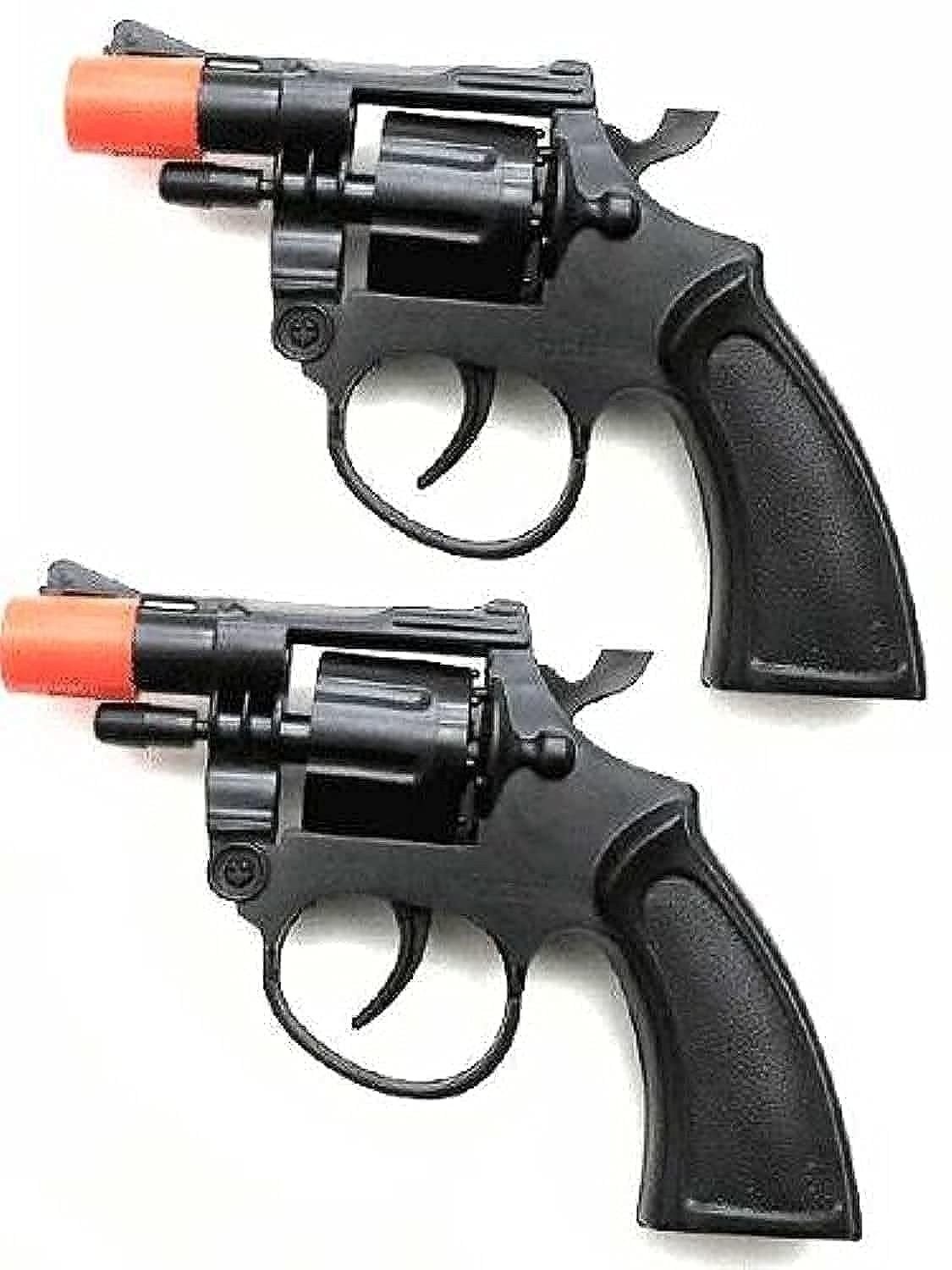 Set of 2 Police Style 38 Super Cap 8 Shot Revolvers Caps not included