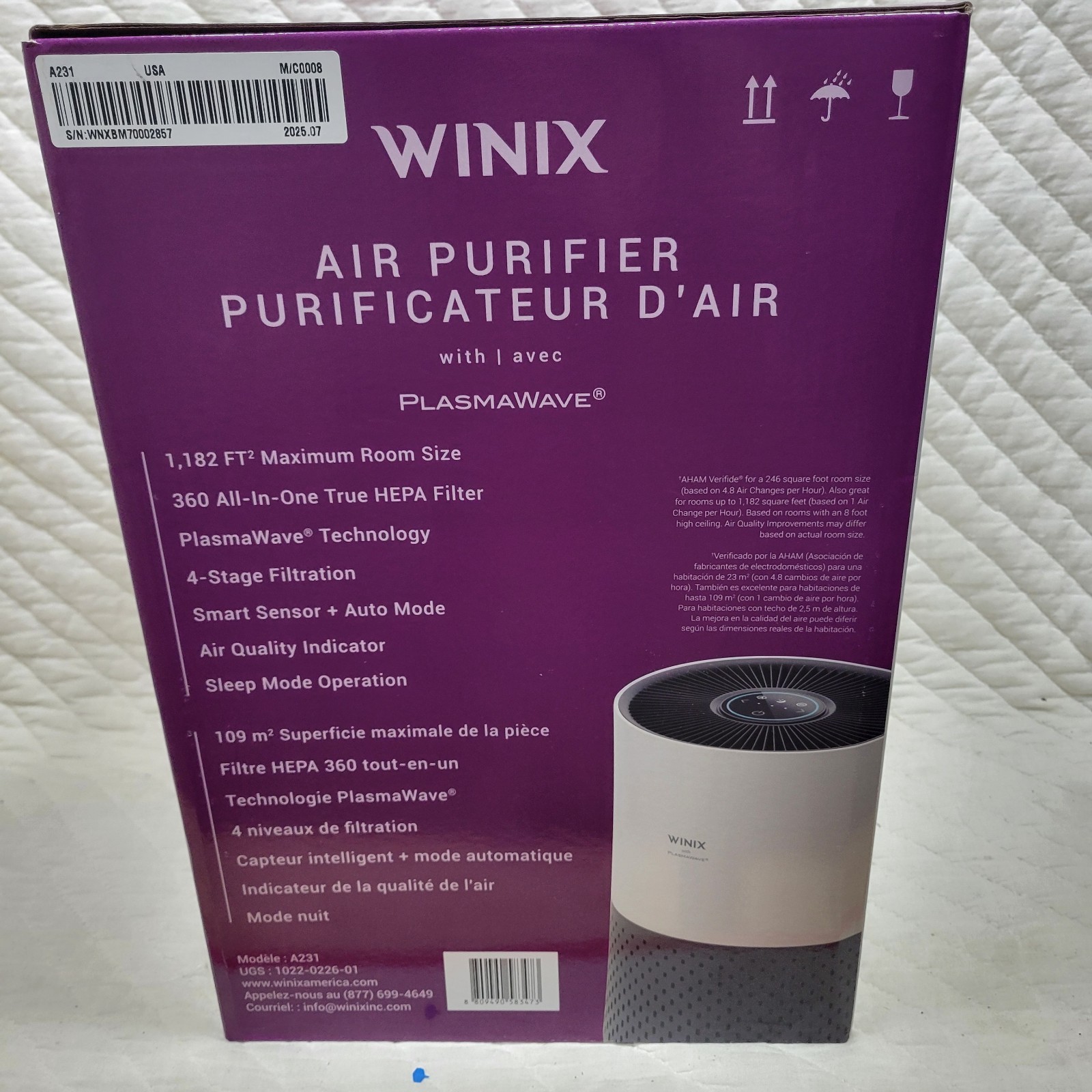 WINIX 360° All-in-One 4-Stage True HEPA Air Purifier with PlasmaWave® Technology