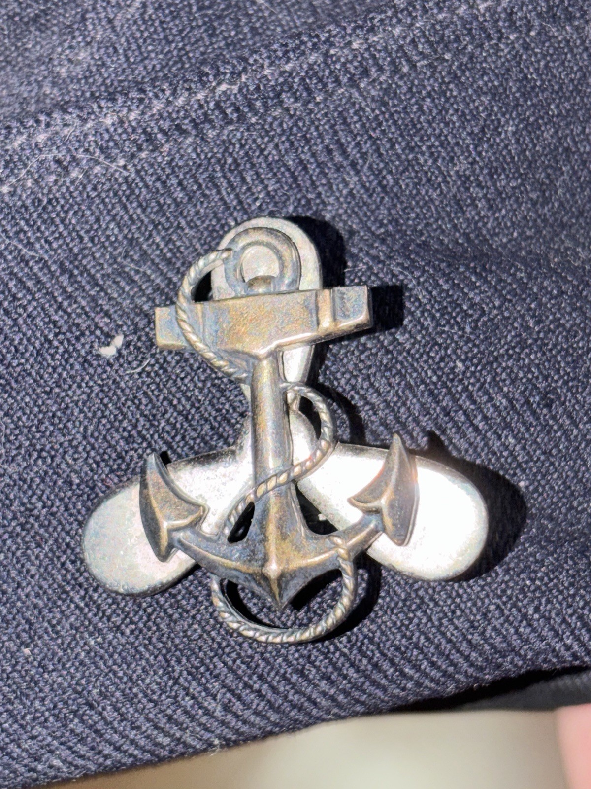 WWII US Navy Waves Women’s Hat W/ Sterling 1/20 10k Gold Pin