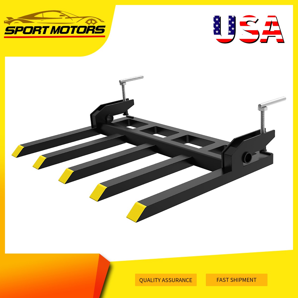 42" Durable Clamp-On Debris Fork for Tractor and Skid Steer Heavy Duty 2500 LBS