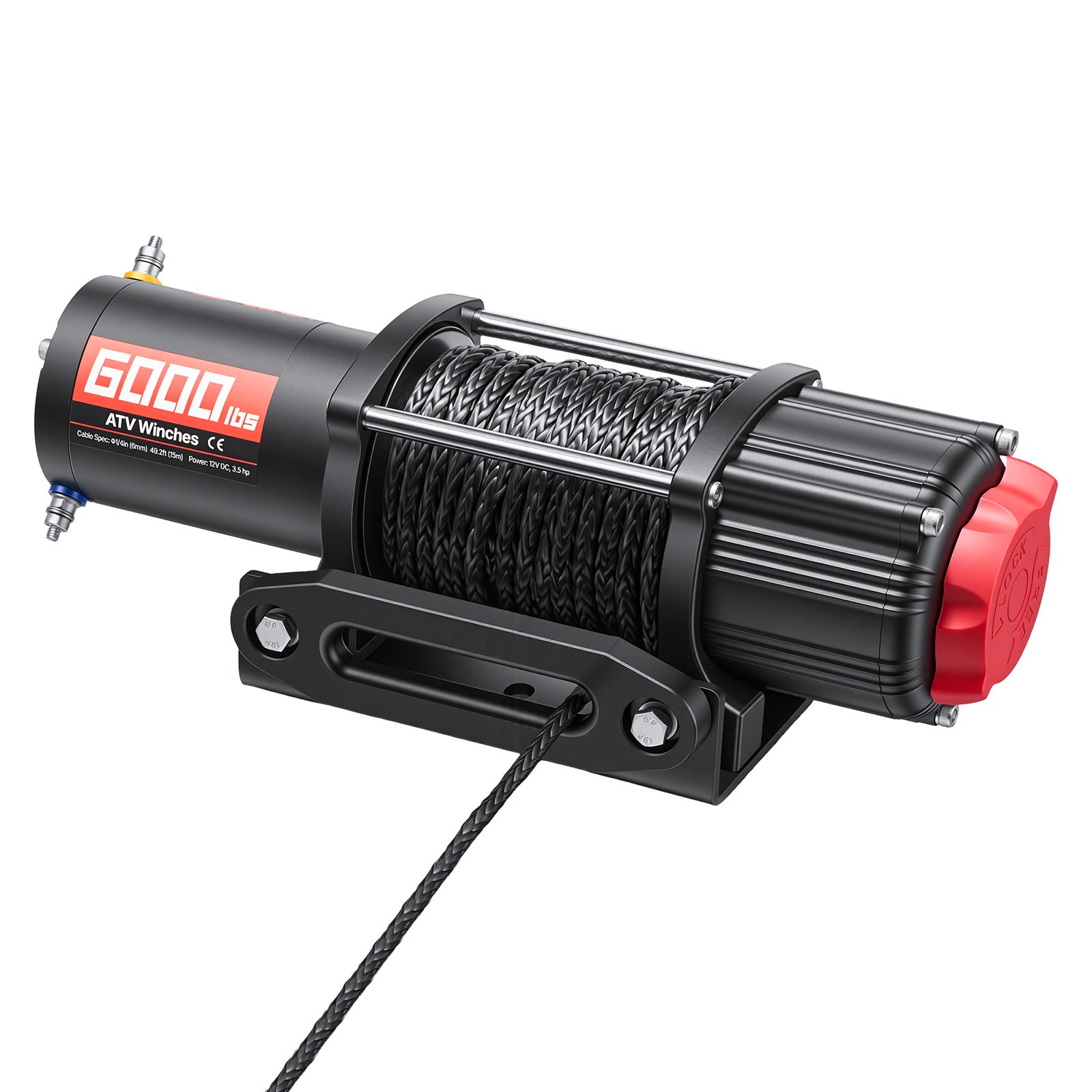 Uimoso 6000 lbs Electric Winch 12V with Synthetic Rope & Wireless Remote Control