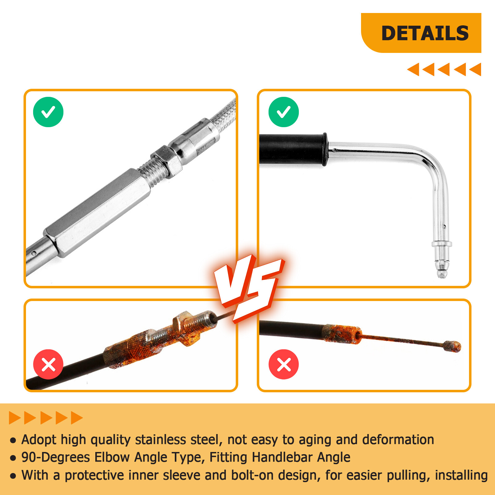 44" Throttle and Idle Cable Sets For Harley Davidson 16"-18” Handlebar 56579-02A