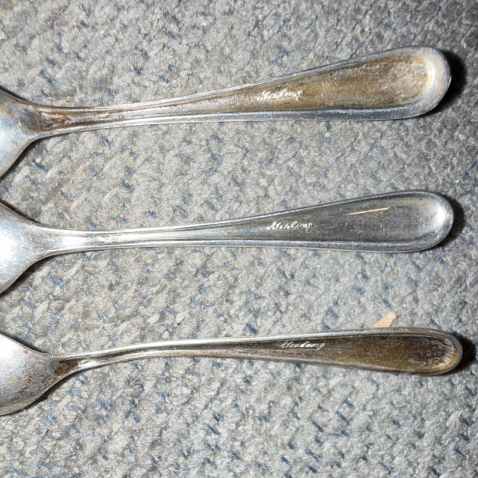 3 Antique Sterling Silver (.925) Salt Cellars with Spoons Set