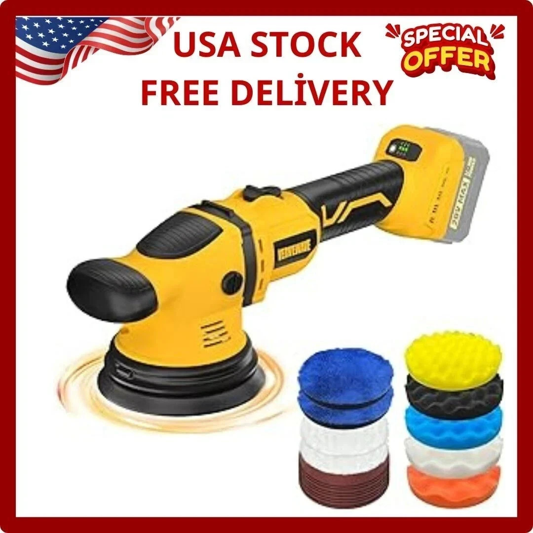 Cordless Buffer Polisher Kit for Dewalt 20V Battery (No Battery), 6-Inch Orbita