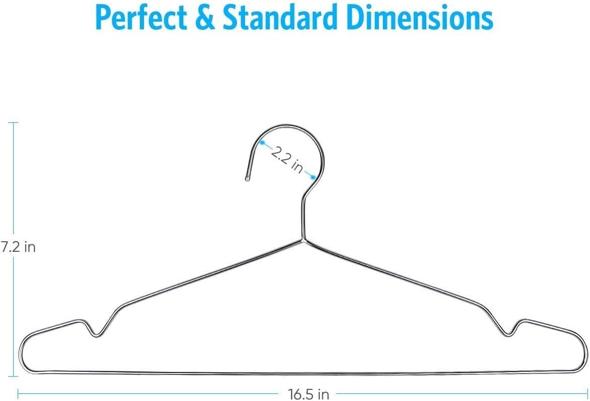 Wire Hangers 10 Pack Coat Hangers Strong Heavy Duty Stainless Steel Metal Hanger