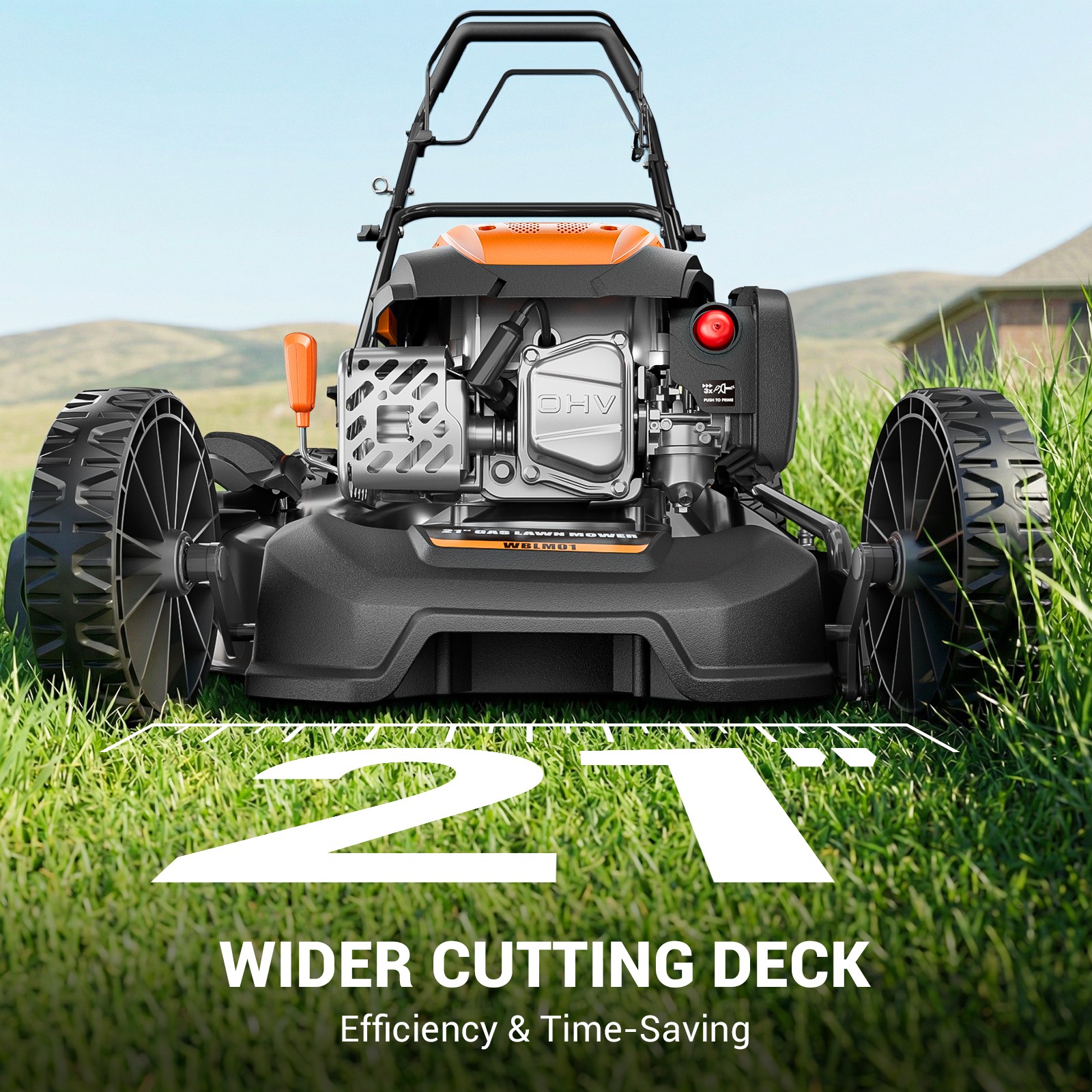 Mutaomay 21in Self Propelled Gas Lawn Mower 3-In-1,170cc , 7 Position Height New