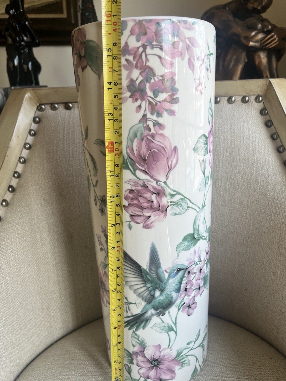 Beautiful Colorful Flower Bird Umbrella Stand Holder Floral /Vase NICE