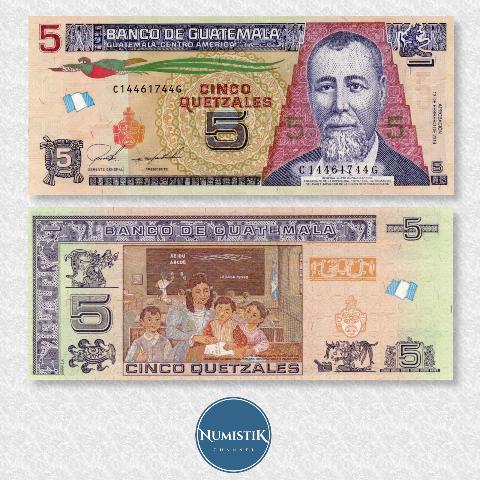 Guatemala 1, 5 & 20 Quetzals -Commemorative- UNC Banknote Set