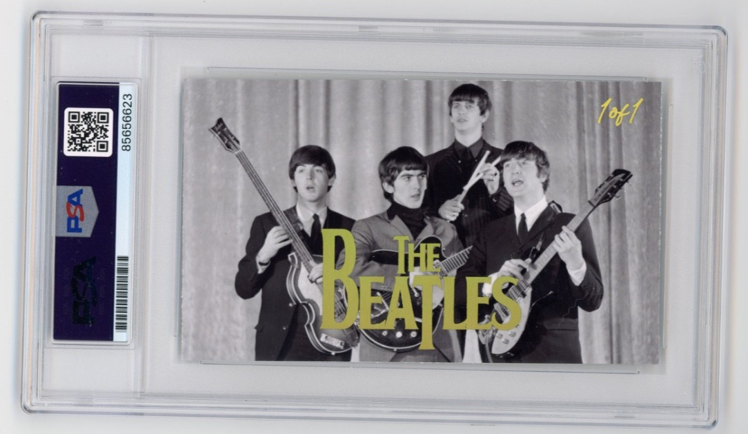 Ringo Starr Signed Cut Custom The Beatles 3x5 Card PSA DNA AUTO
