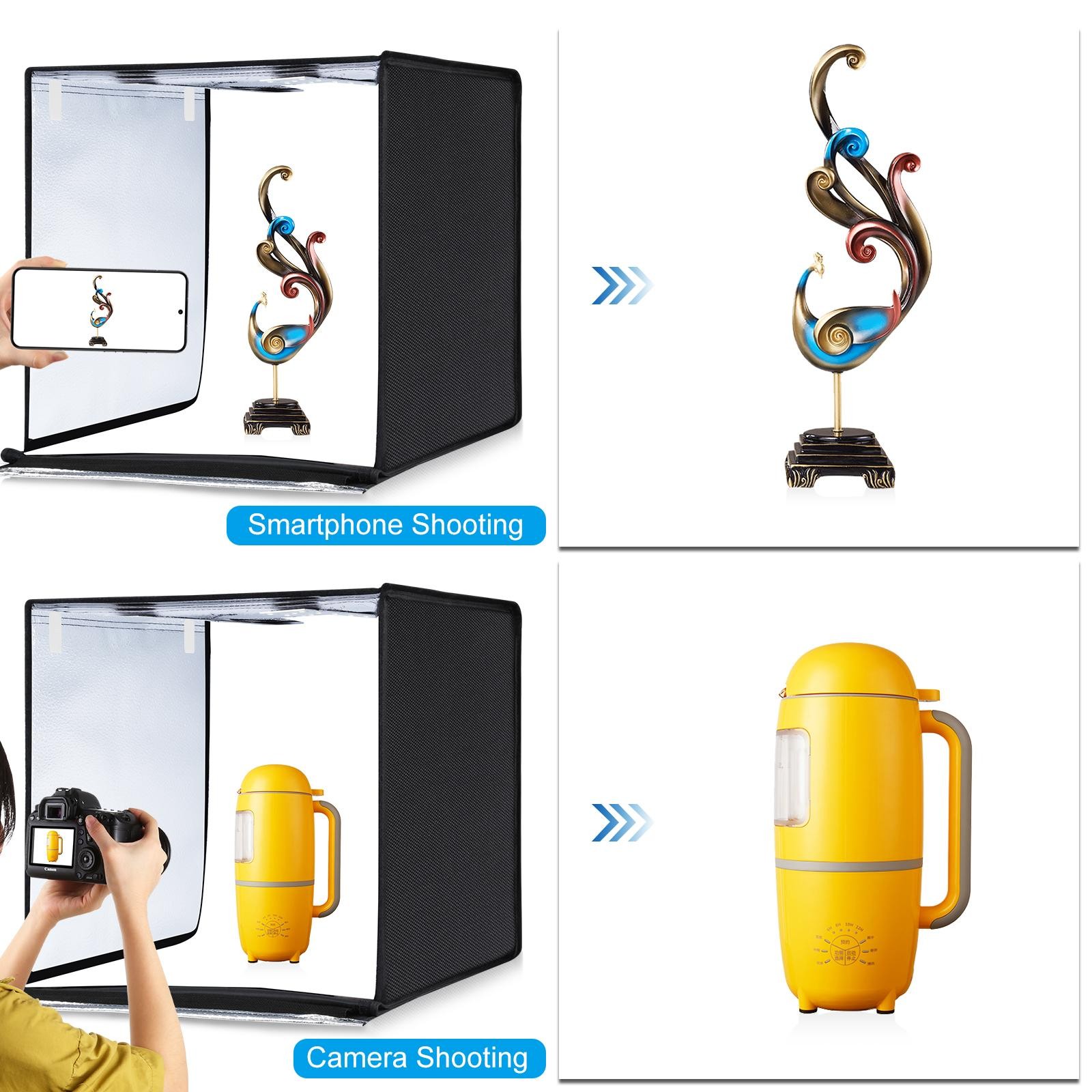 24" Large LED Light Box Photo Tent Dimmable Photography Studio Shooting Portable