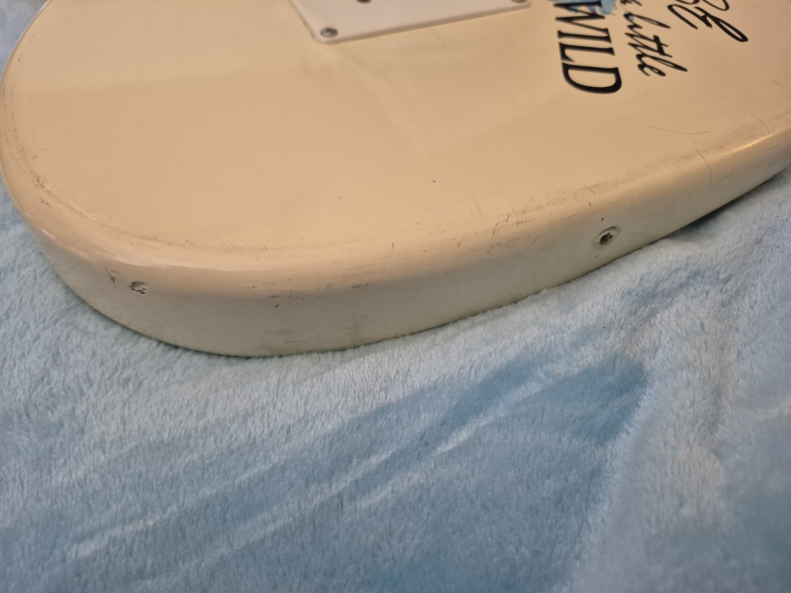 Squier By Fender Stratocaster Strat Electric Guitar Body Arctic White Reliced